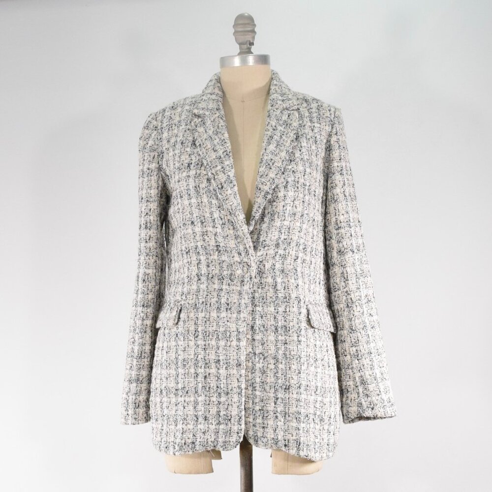 Rachel Zoe Textured Tweed Boyfriend Blazer